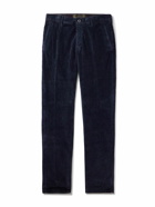 Incotex - Straight-Leg Cotton-Blend Corduroy Trousers - Blue