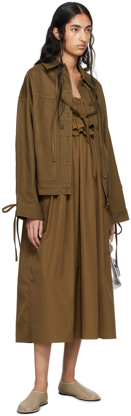 Cecilie Bahnsen Brown Olga Denim Jacket