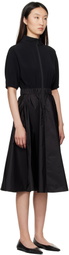 Moncler Black Taffeta Skirt Midi Dress
