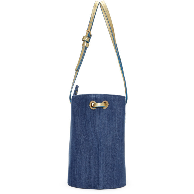 Charlotte Olympia Blue Denim Feline Bucket Bag Charlotte Olympia