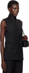 AARON ESH Black Shawl Lapel Vest