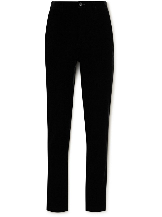 Photo: Giorgio Armani - Slim-Fit Velvet Trousers - Black