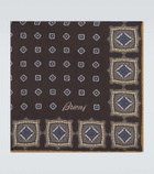 Brioni Printed silk twill pocket square
