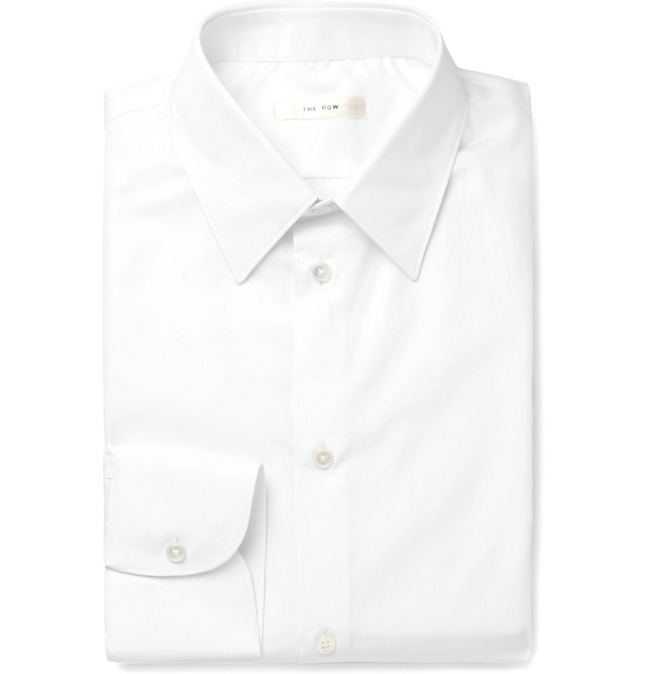 Photo: The Row - White Jasper Slim-Fit Cotton-Poplin Shirt - White