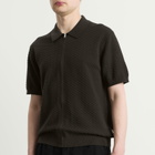 NN07 Men's Gustav Full Zip Polo in Dark Army