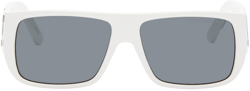 Marc Jacobs White Text Logo Rectangular Sunglasses
