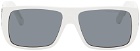 Marc Jacobs White Text Logo Rectangular Sunglasses