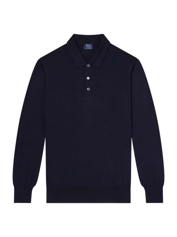 Photo: William Lockie - Virgin Wool Polo Shirt - Blue
