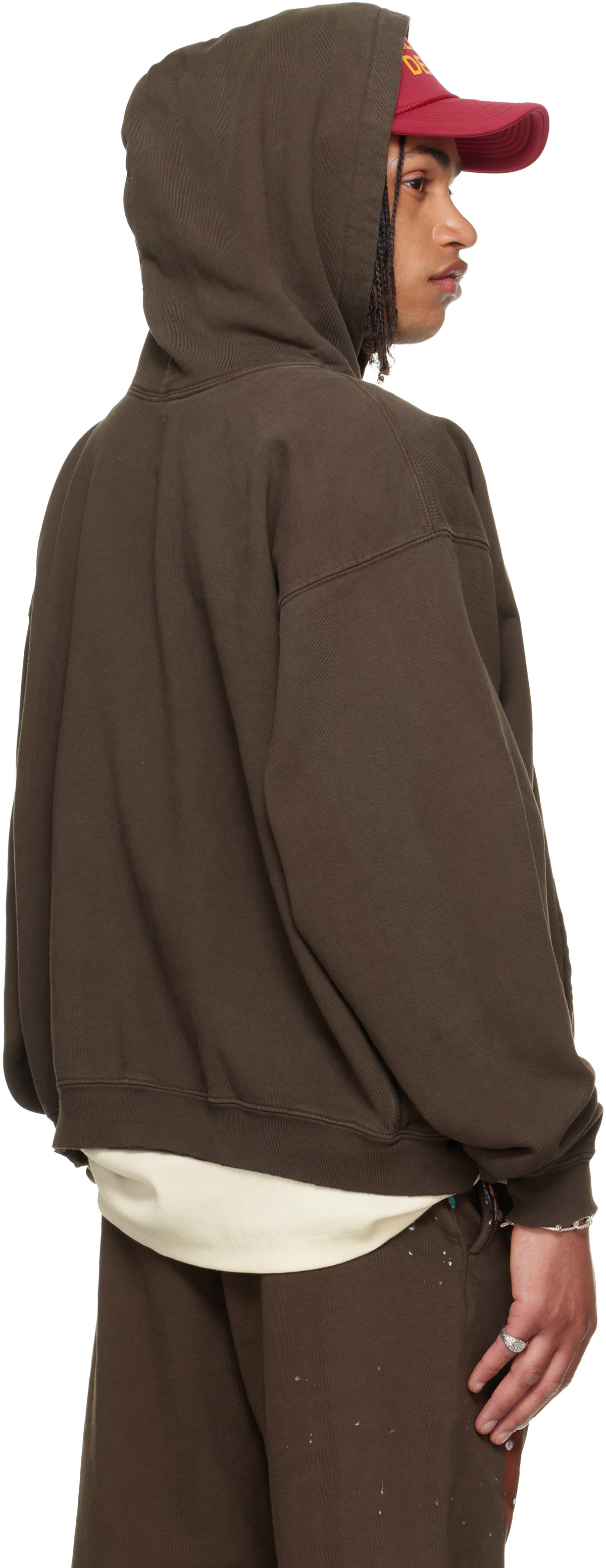 Gallery Dept. Brown French Logo Painted Hoodie