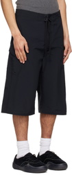 ERL Black Long Woven Shorts