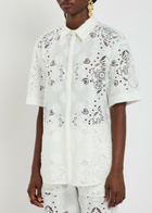 Borgo DE Nor Akari Lace and Embroidered Shirt White