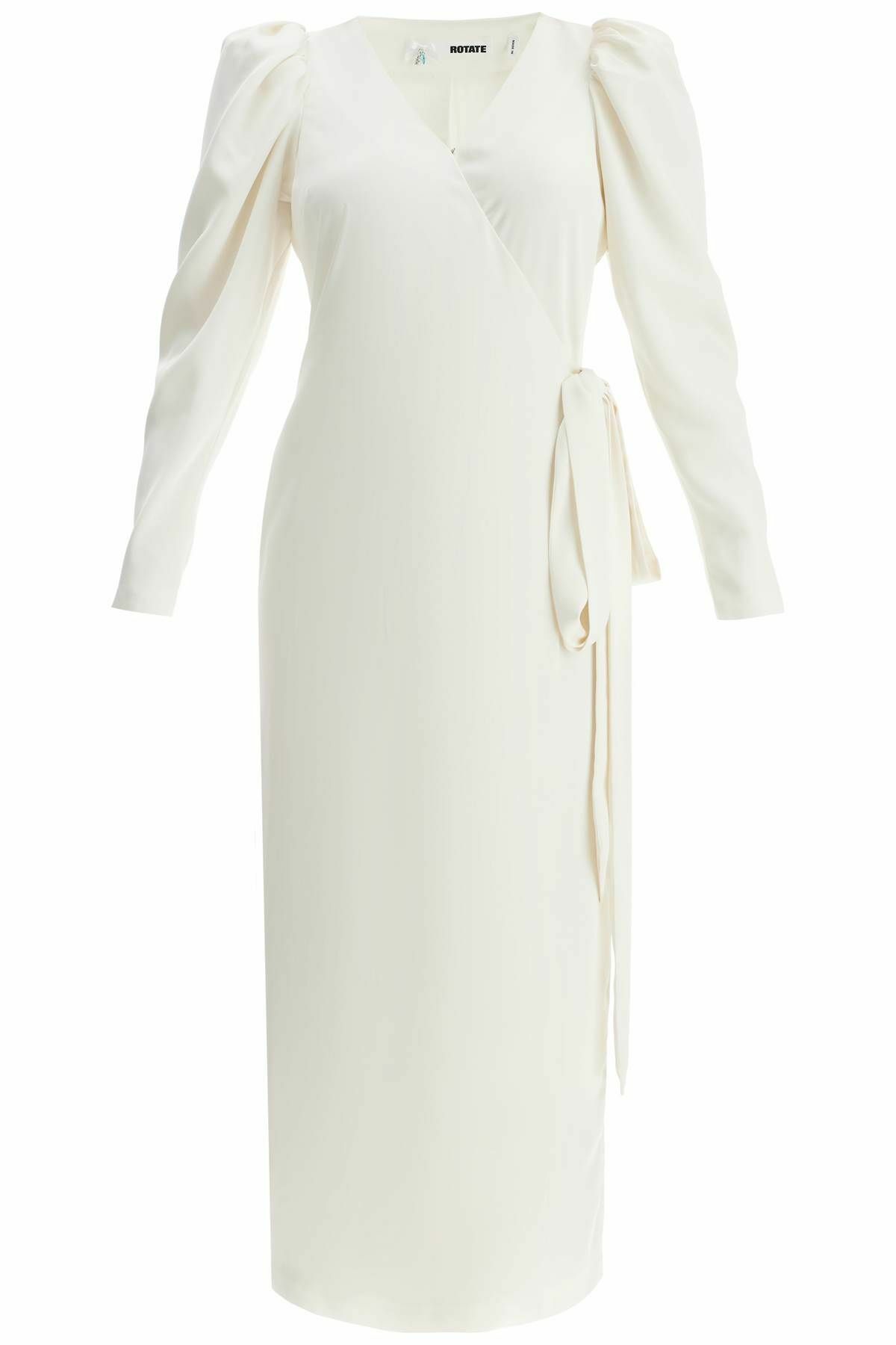ROTATE wrap midi dress with a wrap White