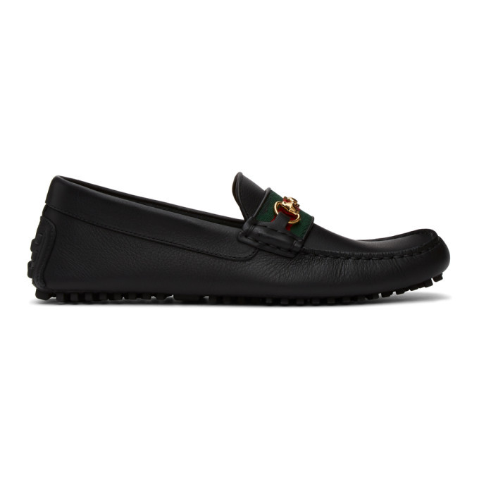 Photo: Gucci Black Web Driver Loafers