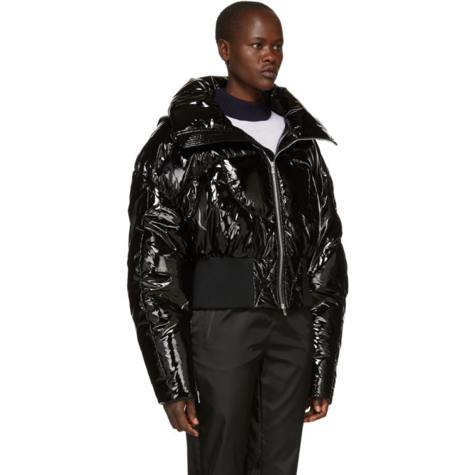 Chen Peng Black PU Down Banana Puffer