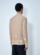MM6 Maison Margiela Distressed Ribbed High-Neck Sweater