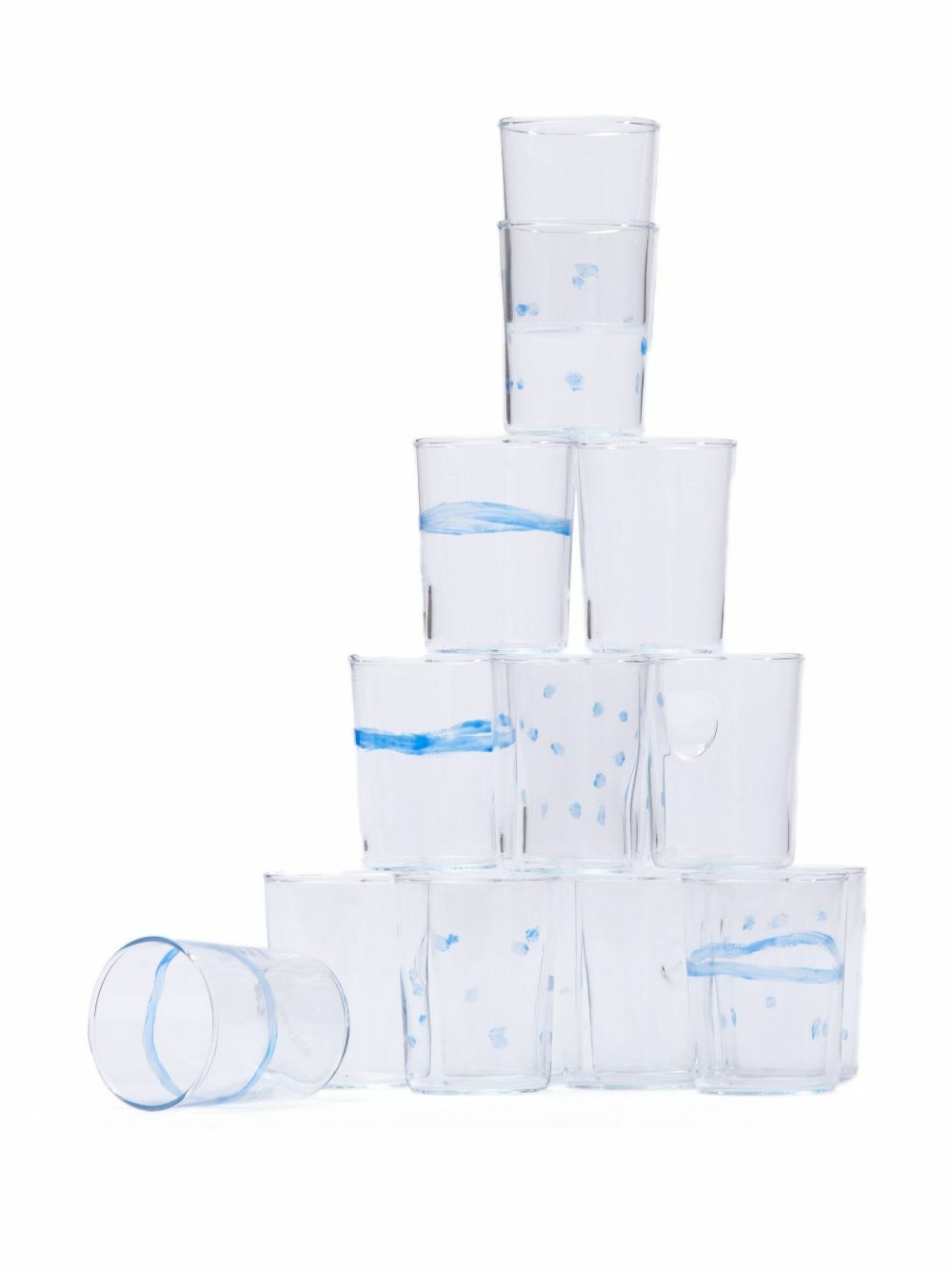NIKO JUNE Blue Soft Serve Dotted Glass Set