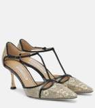 Manolo Blahnik Gish lizard-print leather pumps