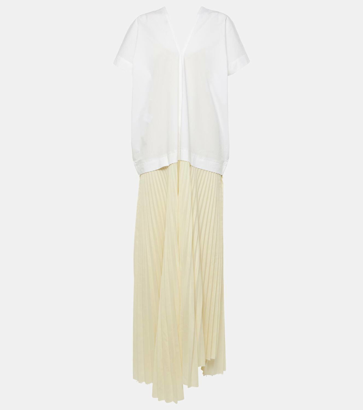 Plan C Pleated cotton-blend maxi dress