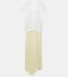 Plan C Pleated cotton-blend maxi dress