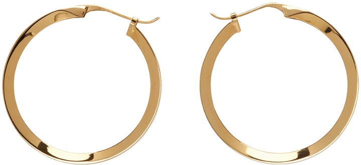 Photo: Saint Laurent Gold Modernist Hoop Earrings