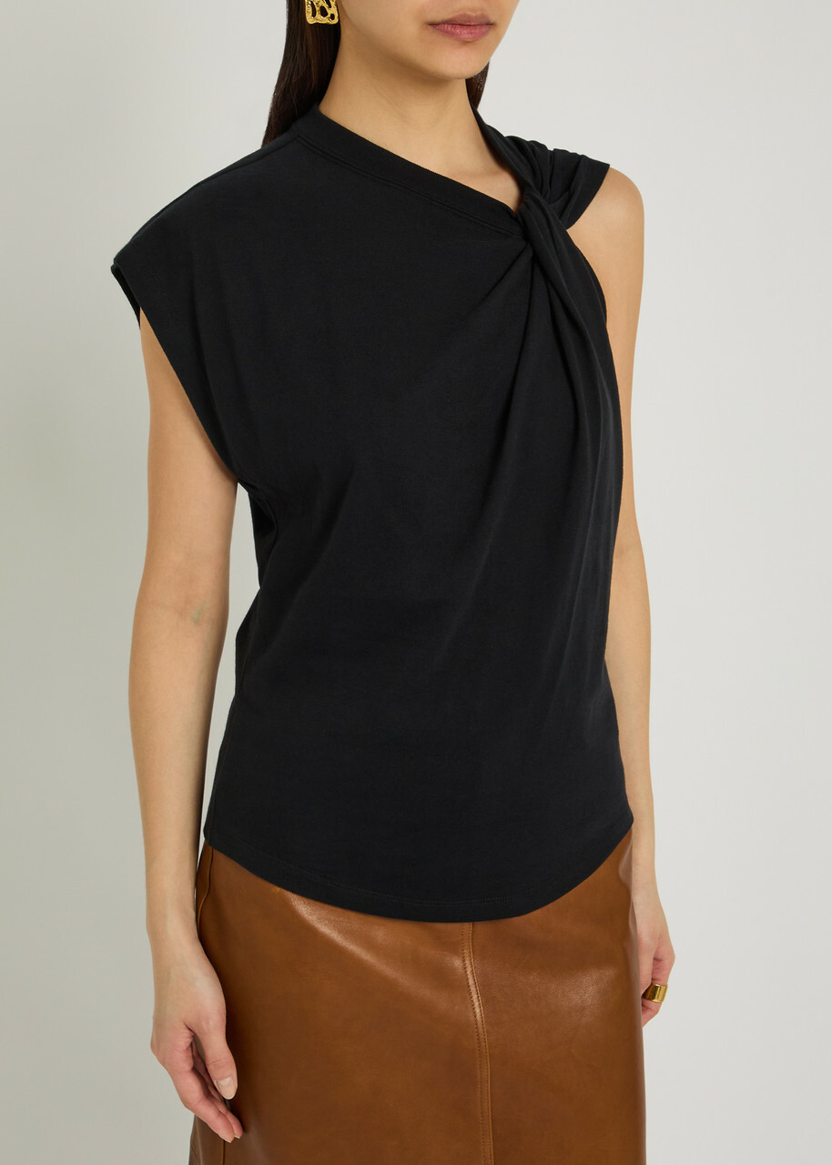 Isabel Marant Nayda Twisted Cotton T-shirt Black