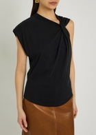 Isabel Marant Nayda Twisted Cotton T-shirt Black
