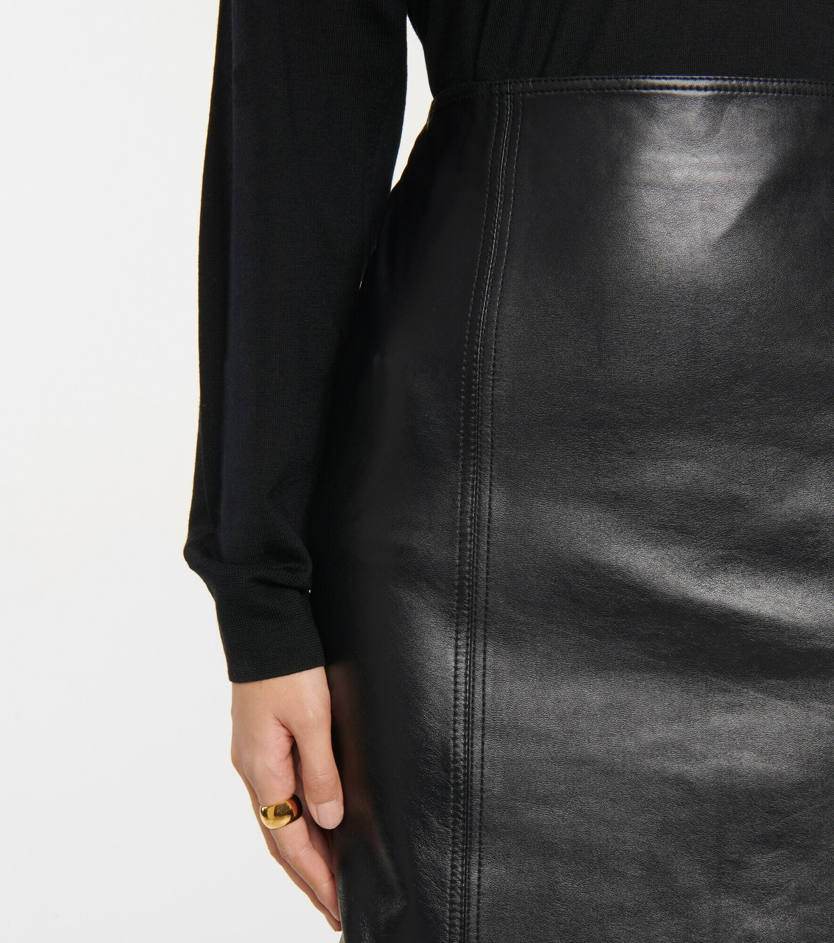 Stand Studio - Maci leather midi skirt
