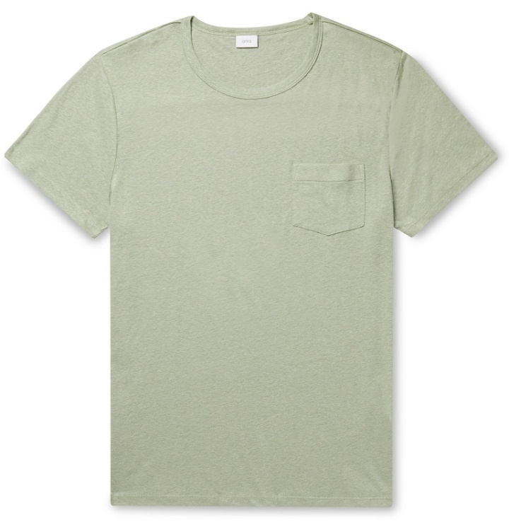 Photo: Onia - Chad Linen-Blend T-Shirt - Green