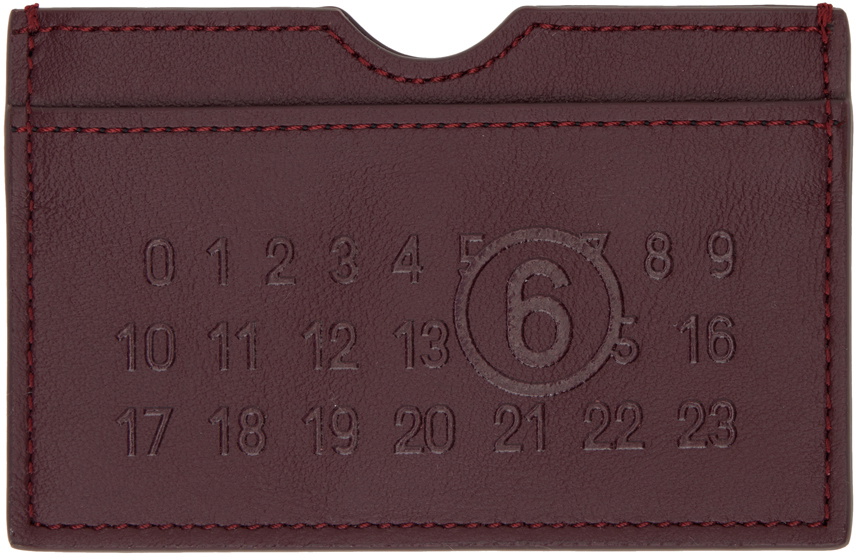 MM6 Maison Margiela Burgundy Numeric Card Holder MM6 Maison