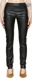 MM6 Maison Margiela Black Faux-Leather Leggings