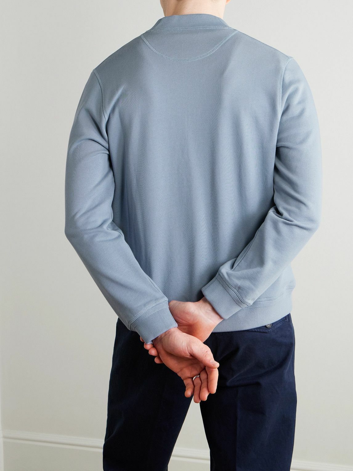 Mr P. - Cotton-Jersey Cardigan - Blue