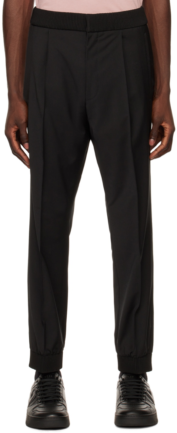 Hugo Black Tapered Trousers Hugo Boss