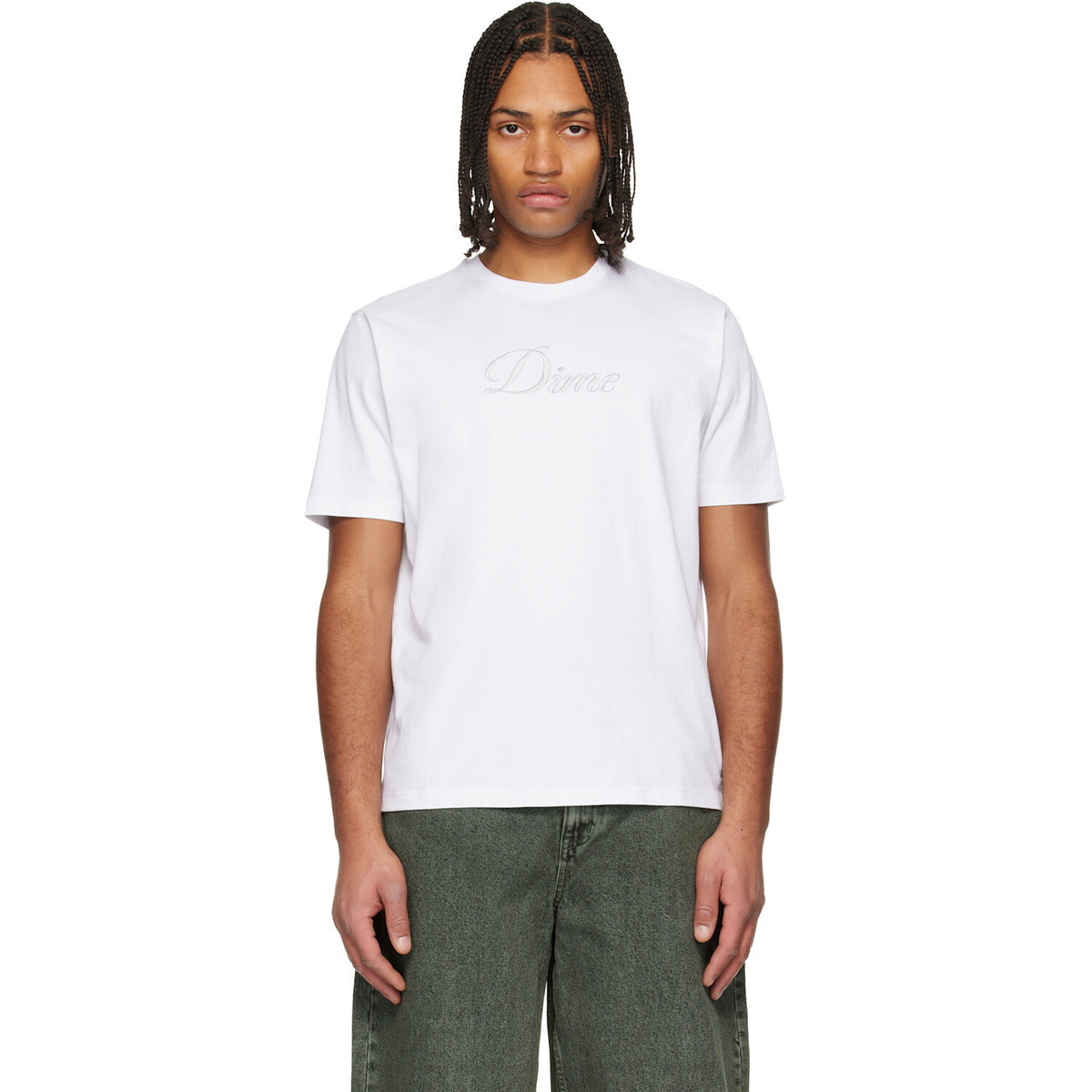 Dime White Cursive T-shirt