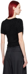 Youth Black Scoop Neck Cardigan