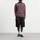Jil Sander Men's Stripe Long Sleeve T-Shirt in Red Flag