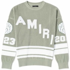 AMIRI Men's Mesh Hockey Logo Sweater in Frosty Green