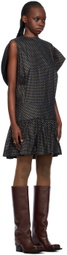 FIDAN NOVRUZOVA Navy & Gold Bow Minidress