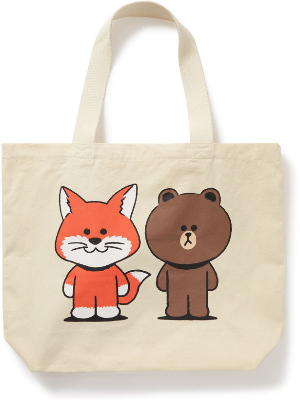 Photo: Maison Kitsuné - Line Friends Logo-Print Cotton-Canvas Tote Bag