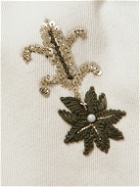 Kartik Research - Corduroy-Trimmed Embroidered Cotton-Twill Jacket - Neutrals