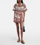 Johanna Ortiz Printed linen wrap skirt