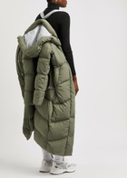 Canada Goose Women's Large Sage Marlow Quilted Shell Parka Coat Hooded Style & Longline Shape
