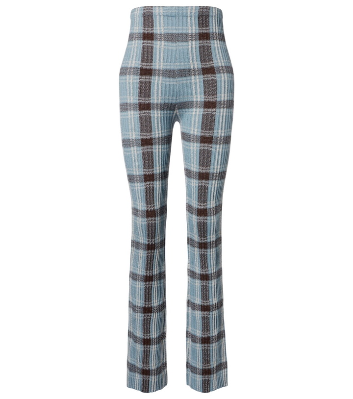 Photo: Acne Studios Checked wool-blend slim pants