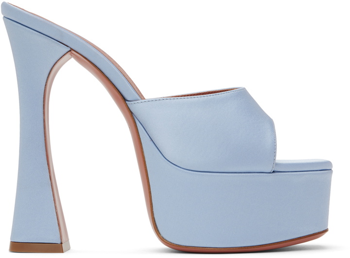 Photo: Amina Muaddi Blue Dalida Plateau 140 Heeled Sandals