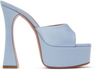Amina Muaddi Blue Dalida Plateau 140 Heeled Sandals