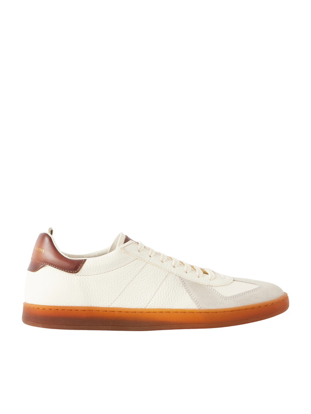 Photo: Officine Creative - Militia 001 Suede-Trimmed Full-Grain Deerskin Sneakers - White