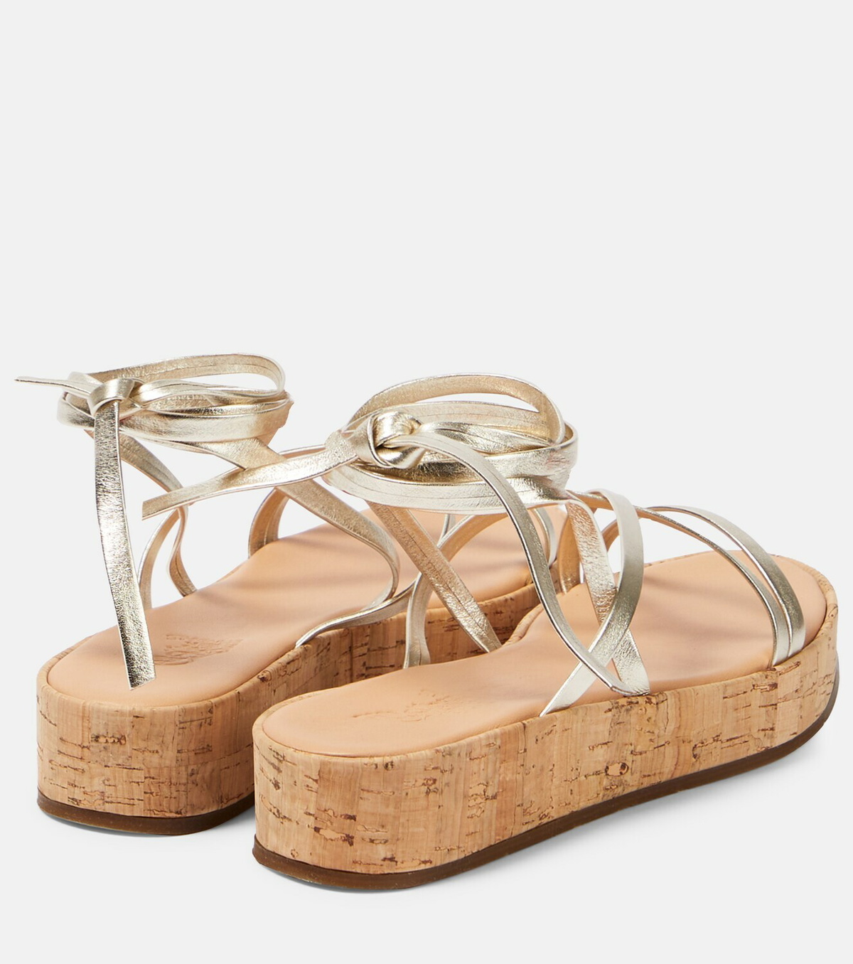 Ancient Greek Sandals Morfi cork and leather platform sandals