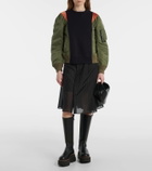 Sacai Paneled jersey and twill sweatshirt