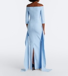 Safiyaa Zetta draped off-shoulder crêpe gown