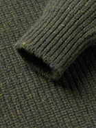 Inis Meáin - Boatbuilder Ribbed Donegal Merino Wool and Cashmere-Blend Rollneck Sweater - Green