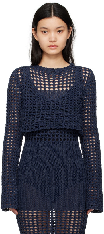 Photo: Elleme Navy Low Back Sweater
